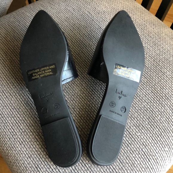 Lulus crocodile embossed Lorena leather slides - Picture 3 of 6